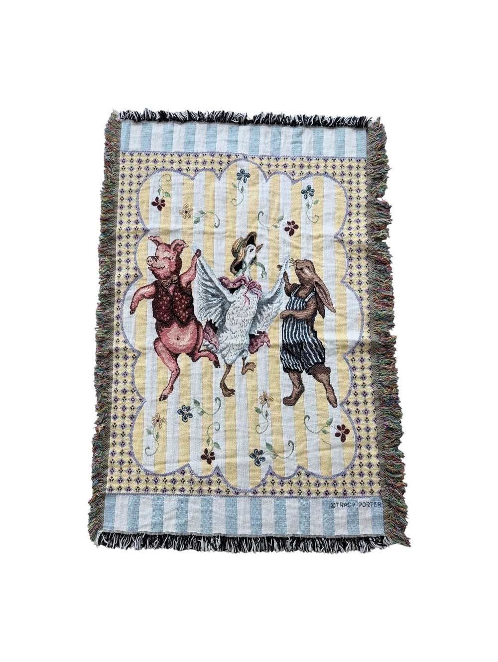 Tracy Porter Decorative Animal Dance Woven Throw Blanket 29”x44”